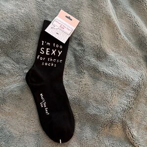 Women's Black Fun Statement Socks